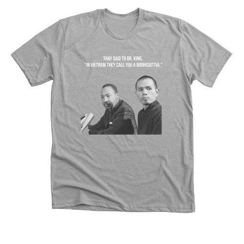 Dr. King and Thich Nhat Hanh, a Athletic Heather Premium Unisex Tee