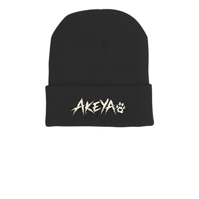 AKEYA'S MEMORIAL COLLECTION | BEANIE, a Black Printed Cuffed Beanie