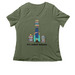 It's Called Balance, a Military Green Women's Relaxed V-Neck Tee