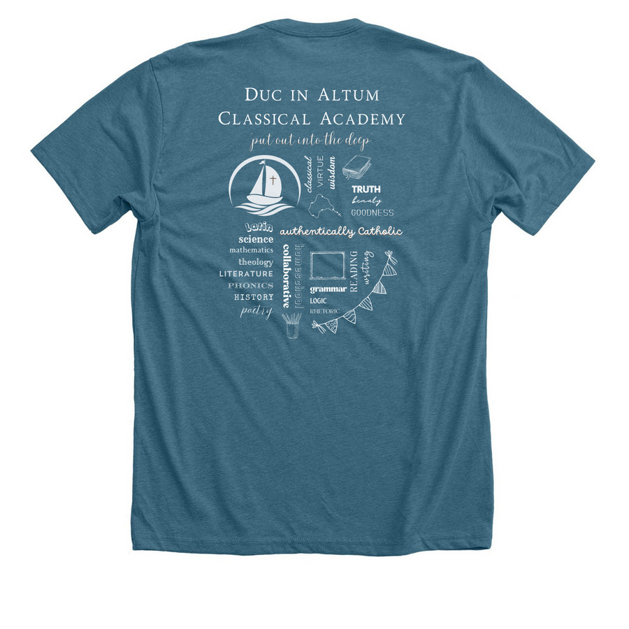 DIA Word Bubble Shirts - Light Text!, a Heather Deep Teal Premium Unisex Tee (back-view)