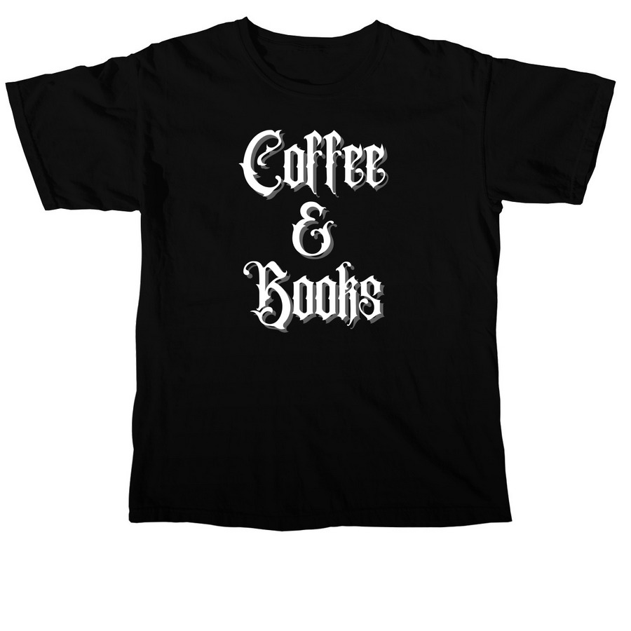 Coffee & Books T-Shirt, a Black Comfort Colors Unisex Tee