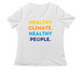 Healthy Climate, Healthy People, a White Women's Relaxed V-Neck Tee