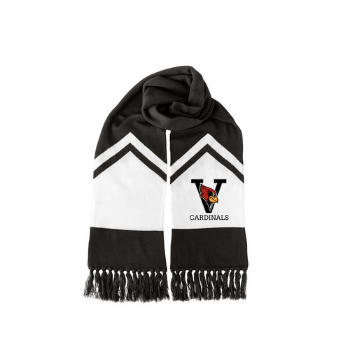 Cardinals Scarf, a Black/ White Two-Tone Gameday Scarf