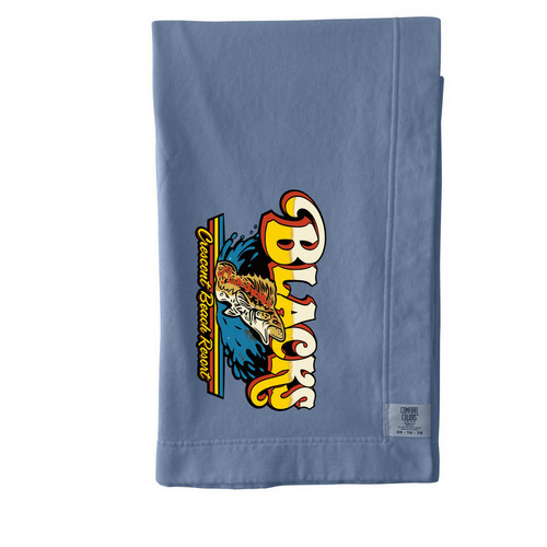 Blanket With Blacks Logo, a Blue Jean Comfort Colors Blanket