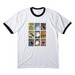 The Birds and The Books Affair, a White/ Jet Black Cotton Ringer Tee