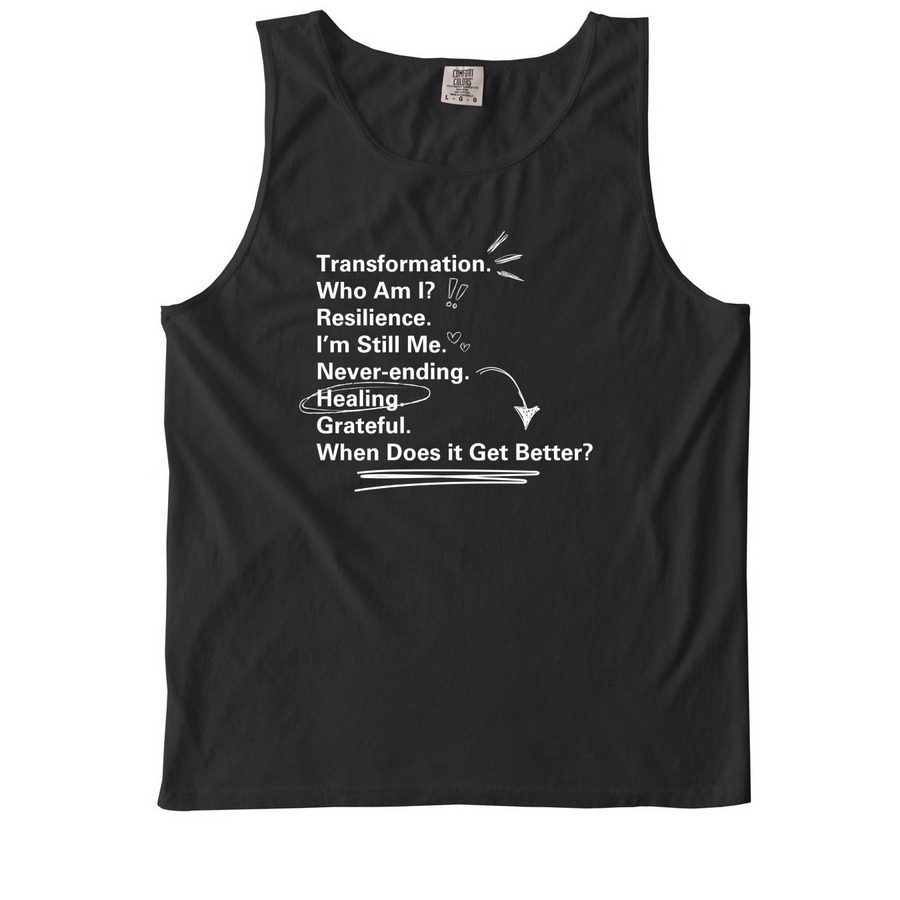 Titles (light lettering), a Black Comfort Colors Tank Top