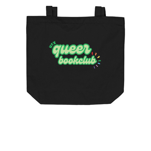 QBC Houston Tote Bag (Green Outlined), a Black Organic Cotton Tote Bag