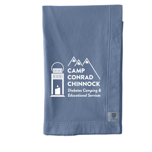 Camp Conrad Chinnock Blanket, a Blue Jean Comfort Colors Blanket