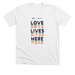 Love Lives Here - Love Is My Compass - White, a Solid White Blend Premium Unisex Tee