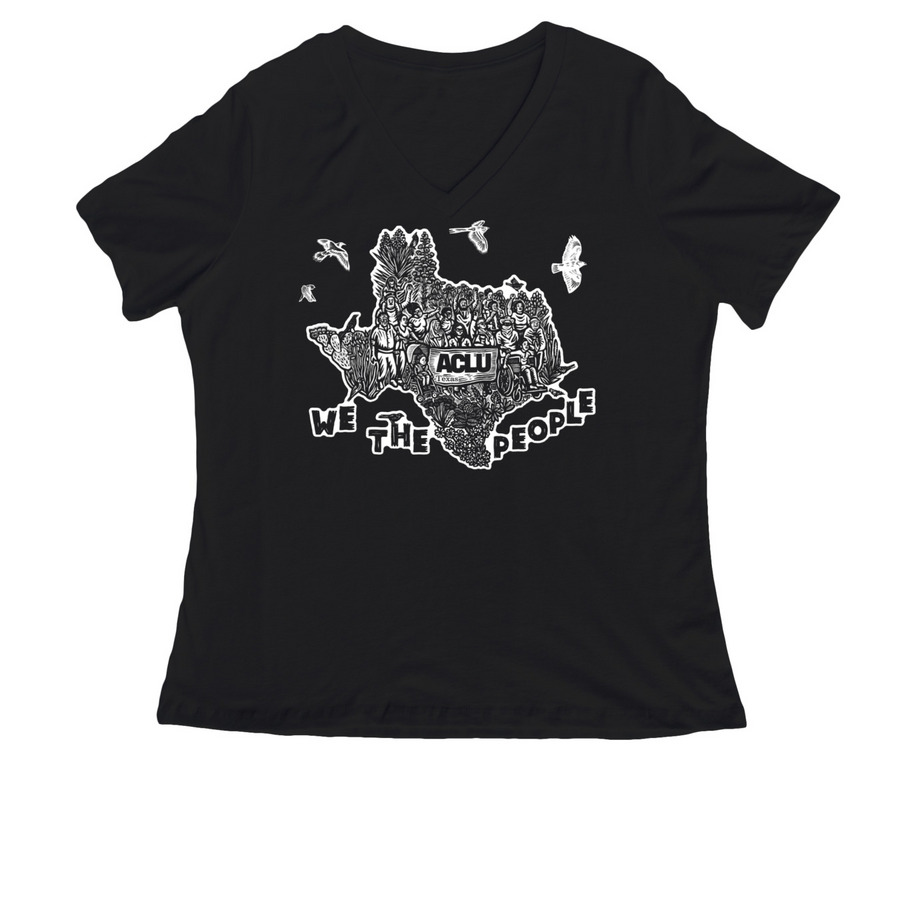 We the People, art by Kill Joy, a Black Women's Relaxed V-Neck Tee