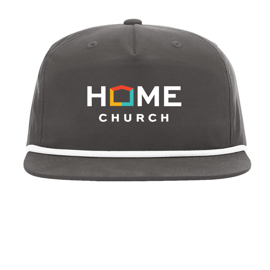 Home Church Snapback, a Charcoal/ White Printed Umpqua Snapback Cap