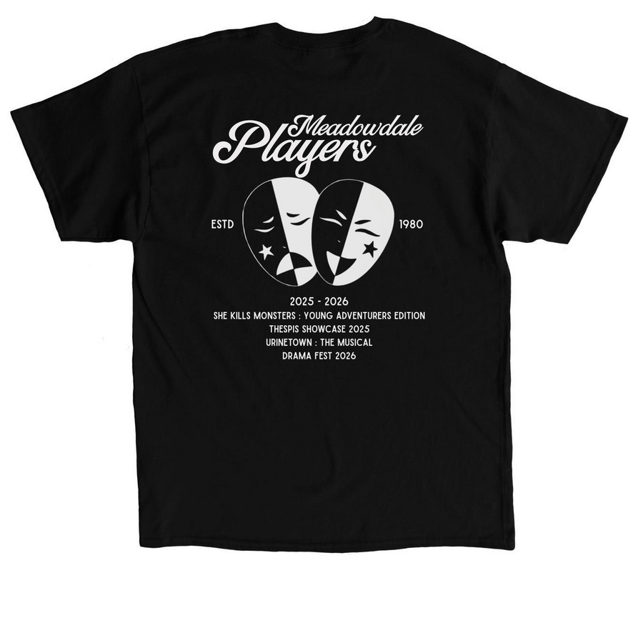 Meadowdale players 25-26 Season Merch, a Black Classic Unisex Tee (back-view)