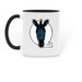 Love Conquers Rare Mug, a Black Two-Tone Ceramic Mug (back-view)