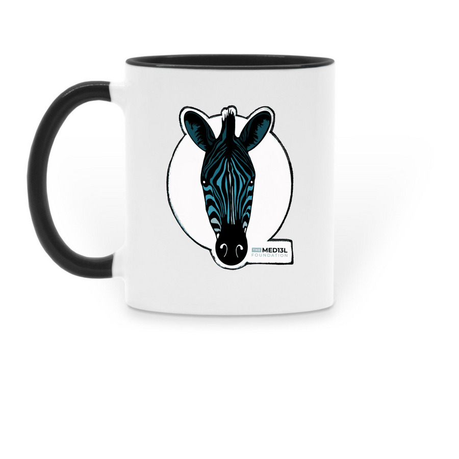 Love Conquers Rare Mug, a Black Two-Tone Ceramic Mug (back-view)