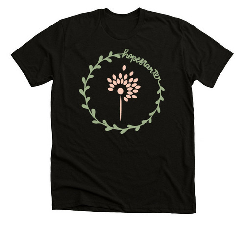 Wreath of Hope, a Black Heather Premium Unisex Tee