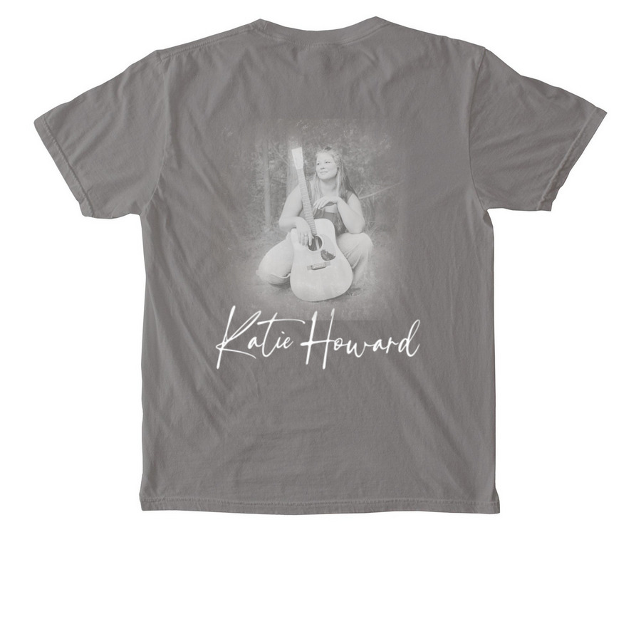 Katie Howard Pocket T-Shirt, a Grey Comfort Colors Pocket Tee (back-view)