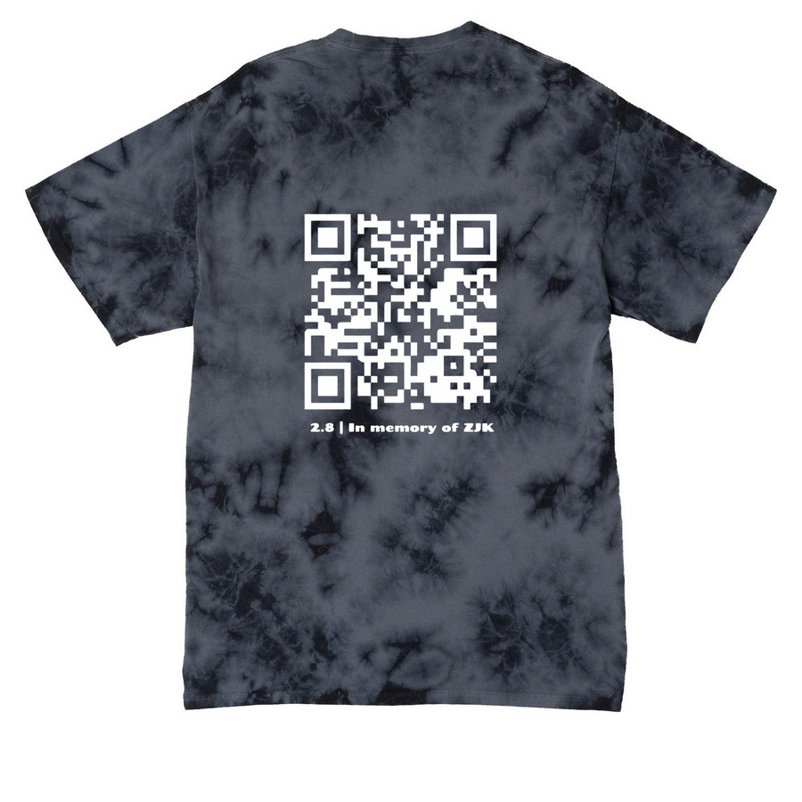 2.8 Towards Tomorrow | in memory of ZJK, a Black Crystal Tie Dye Tee (back-view)