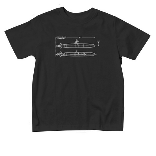 Toddler Virginia Class Submarine, a Black Toddler Tee