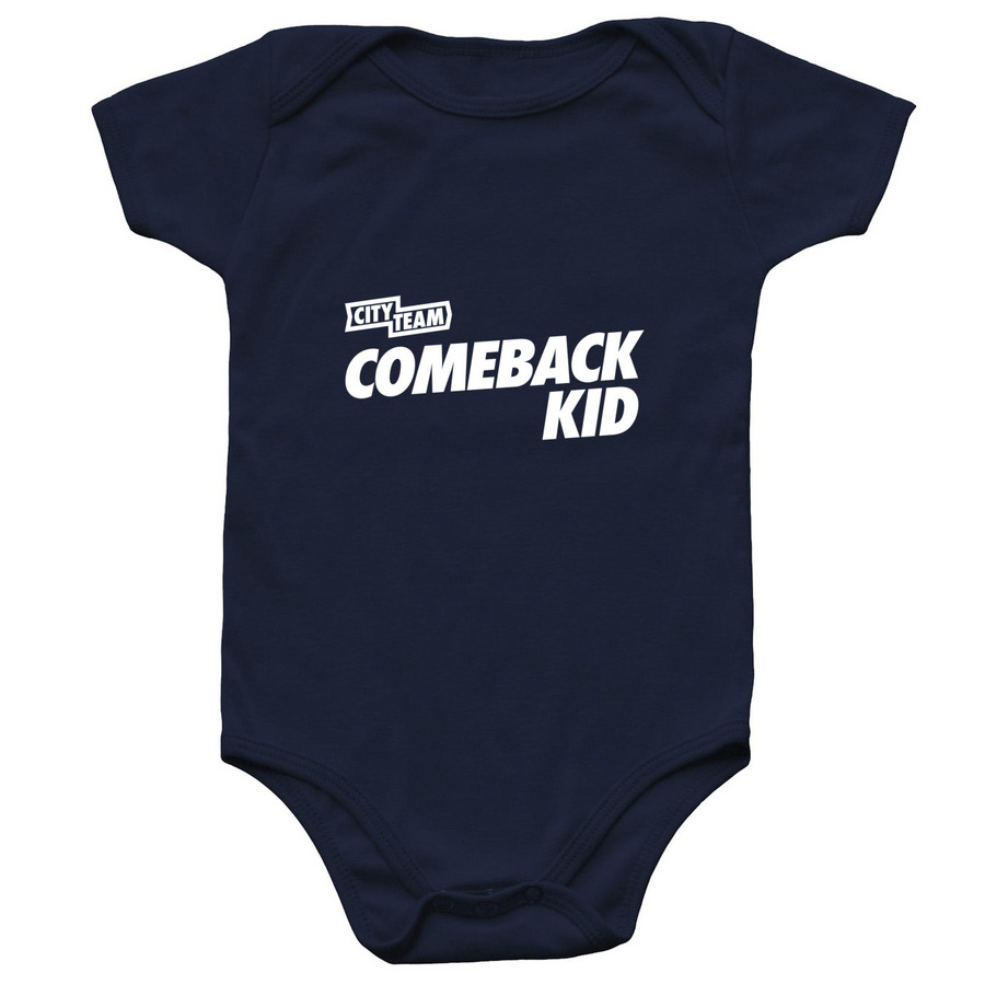 Graduate Collection- Comeback Kid, a Navy Infant Onesie