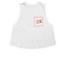 girl mom, a Solid White Blend Women's Cropped Racerback Tank