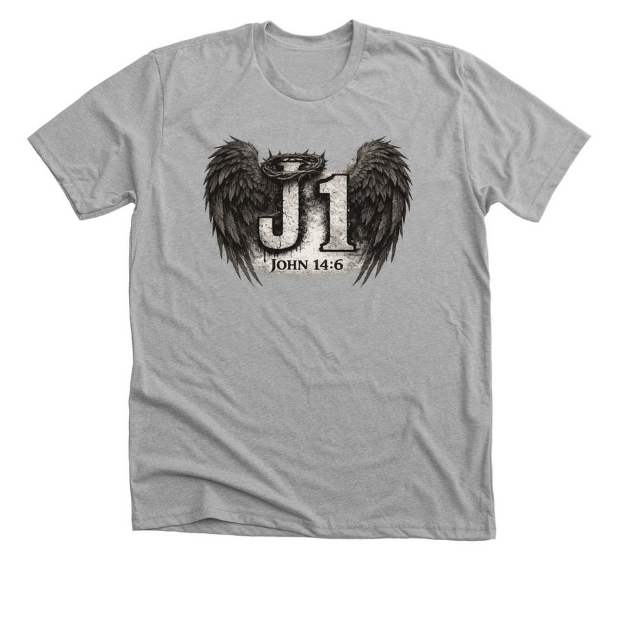 JESUS 1ST!, a Athletic Heather Premium Unisex Tee