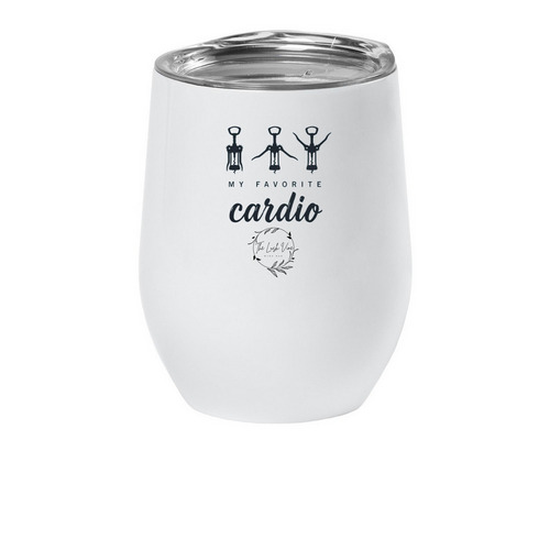 My Favorite Cardio Wine Tumbler, a White Insulated Wine Cup
