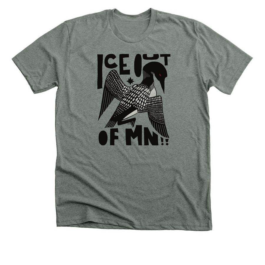 ICE Out of Minnesota Loon, a Deep Heather Premium Unisex Tee