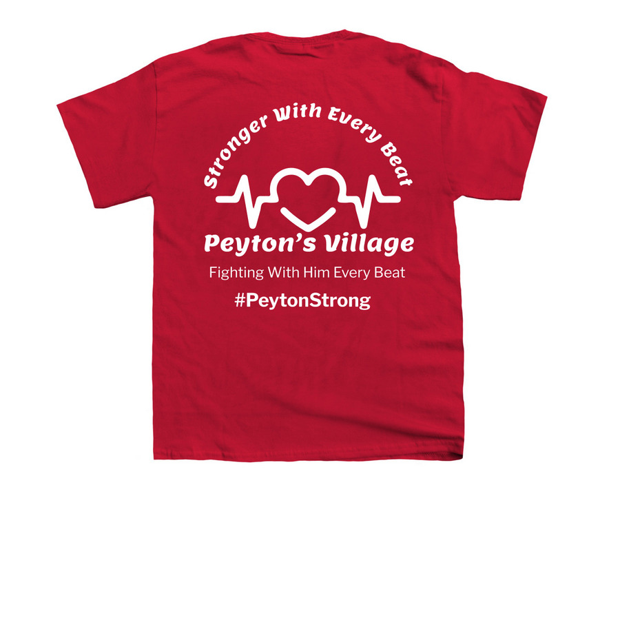 Peyton?s Next Beat Shirt&nbsp;, a Red Youth Unisex Tee (back-view)
