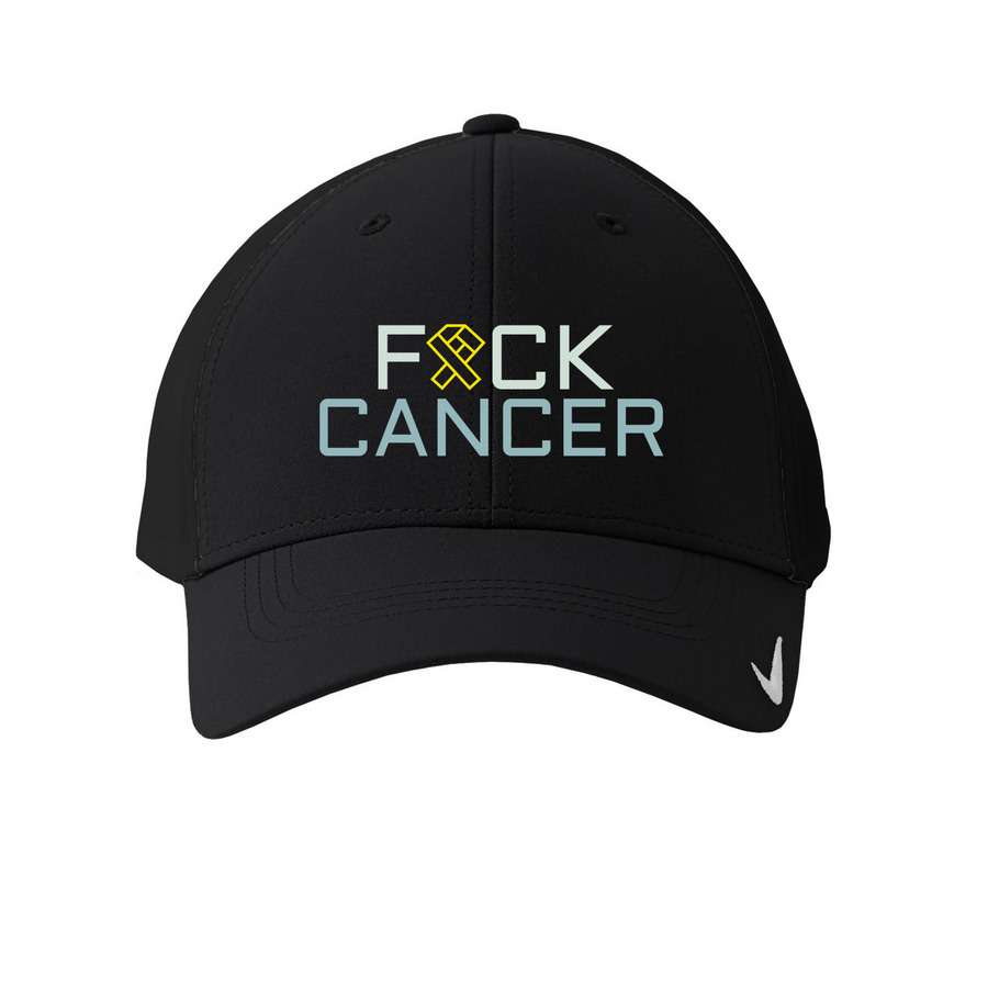 "F*CK CANCER" Hat, a Black Printed Nike Dri-FIT Legacy Performance Cap
