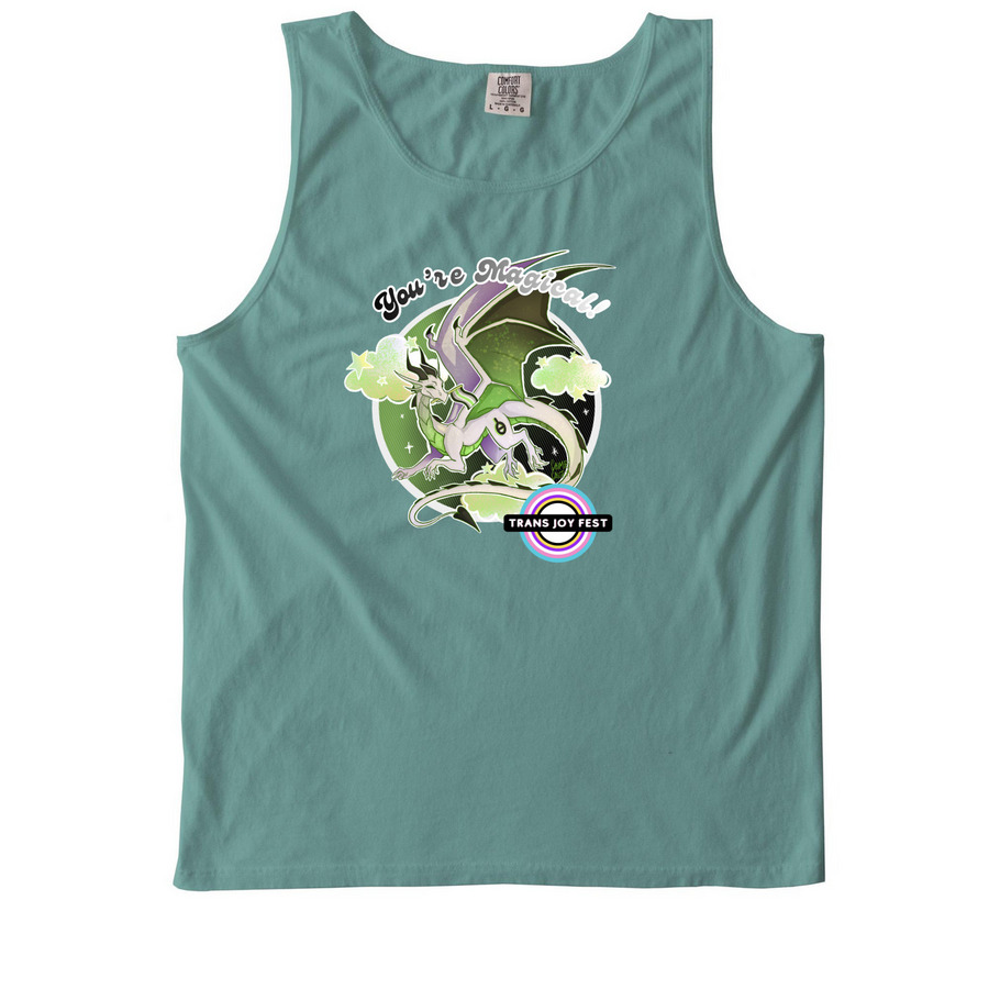 5th annual Trans Joy Fest- Agender Design, a Seafoam Comfort Colors Tank Top