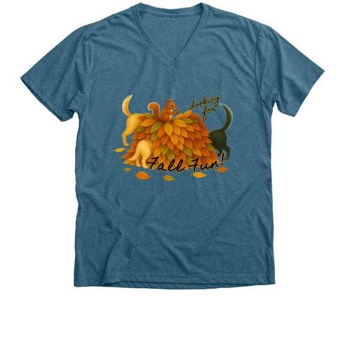 October Shirt of the Month, a Heather Deep Teal Premium V-Neck Tee