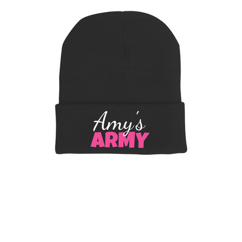 Amy's ARMY Beanie, a Black Printed Cuffed Beanie