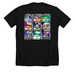 Many faces, a Solid Black Blend Premium Unisex Tee (back-view)