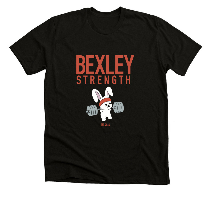 Bexley Strength Bunny, a Black Heather Premium Unisex Tee