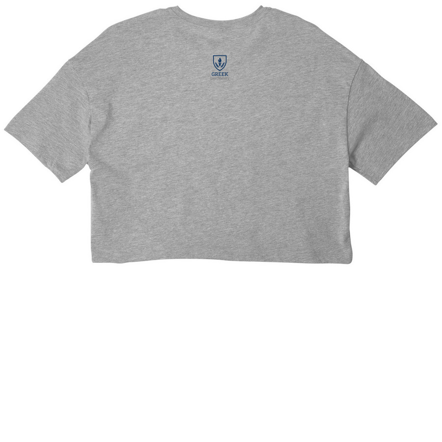 Every Greek Cropped T-Shirt, a Athletic Heather Women?s Cropped Cotton Tee (back-view)
