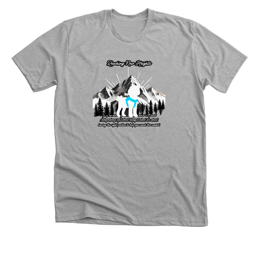 "Reaching New Heights": Denali, a Athletic Heather Premium Unisex Tee