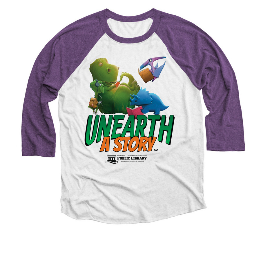 Summer Reading 2026 -&nbsp;The Gangs All Here, a Purple Rush and Heather White 3/4 Sleeve Baseball Tee