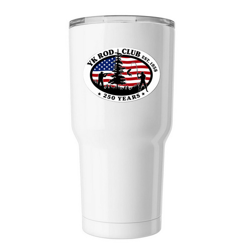 YK Rod Club, a White Insulated Tumbler