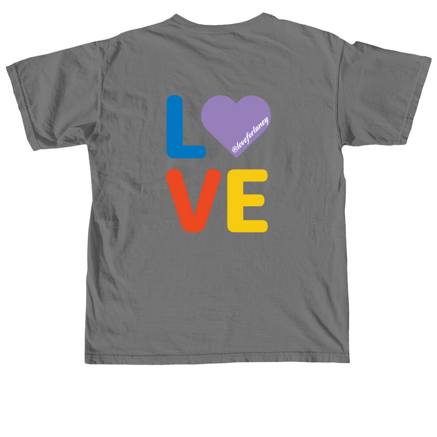Love for Laney Foundation&nbsp;, a Grey Comfort Colors Unisex Tee (back-view)