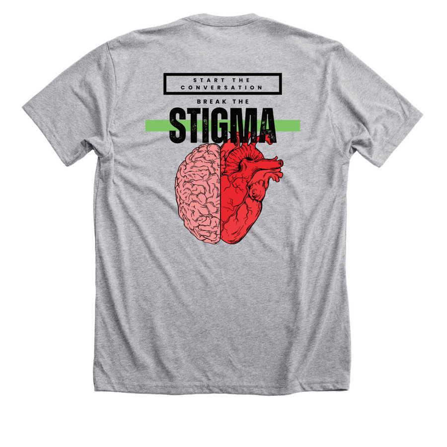 Mental Health Month 2024 - Where To Start, a Athletic Heather Premium Unisex Tee (back-view)