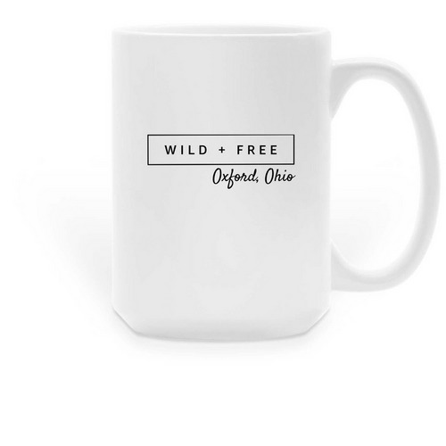 Wild & Free ?25, a White Large Coffee Mug