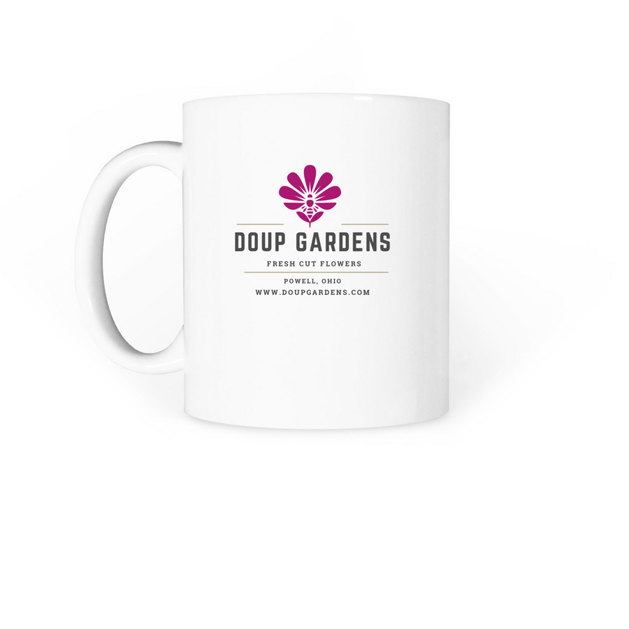 Doup Gardens - Mug, a White Coffee Mug (back-view)