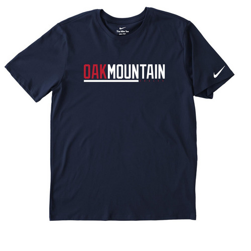 Oak Mountain Eagles - Horizontal Bar&nbsp;, a College Navy Nike Dri-FIT Jersey Blend Performance Tee