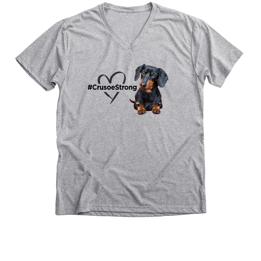 #CrusoeStrong Forever Fundraiser Tee, a Athletic Heather Premium V-Neck Tee