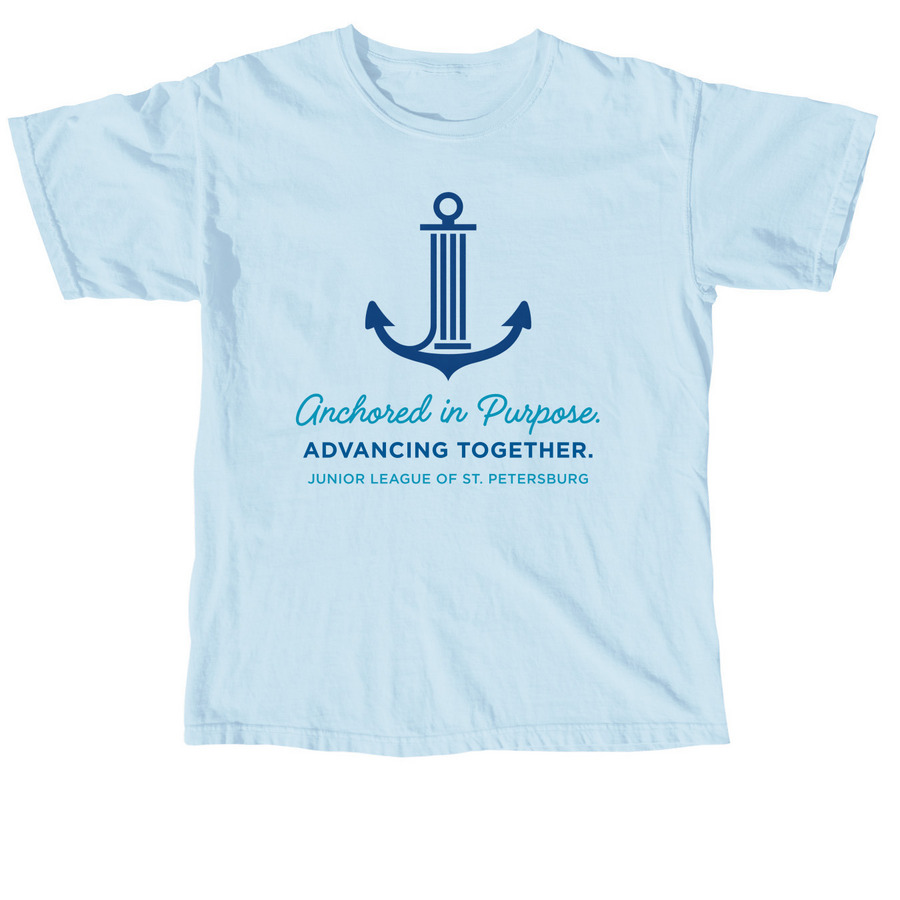 JLSP Anchored in Purpose Tee, a Chambray Comfort Colors Unisex Tee