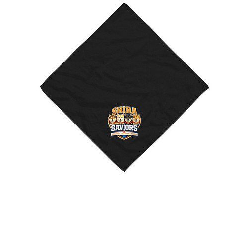 Shiba Saviors Bandana, a Black Cotton Bandana