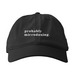 Probably Microdosing Dad Hat, a Black Printed Eco Baseball Cap