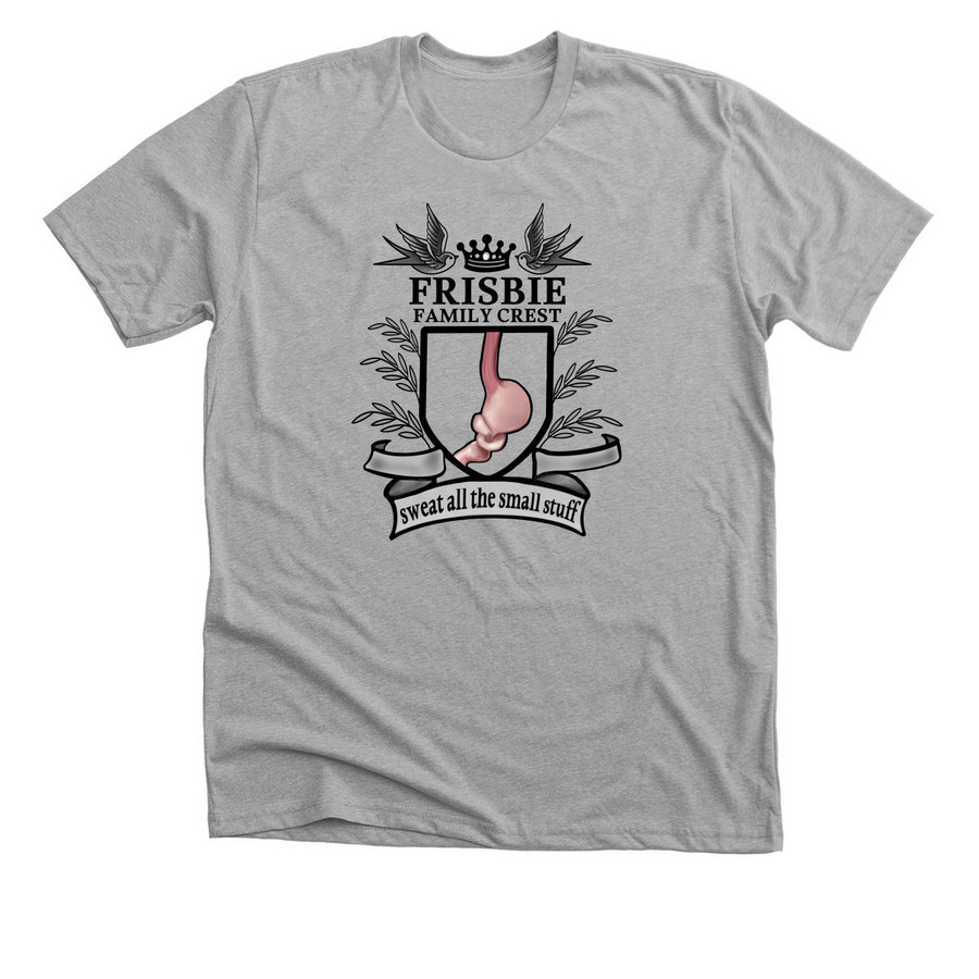 FRISBIE family crest, a Athletic Heather Premium Unisex Tee