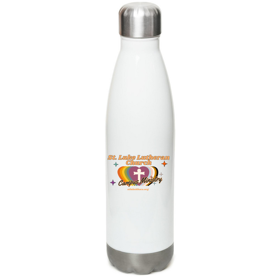 St. Luke Ithaca Campus Ministry, a White Stainless Steel Water Bottle