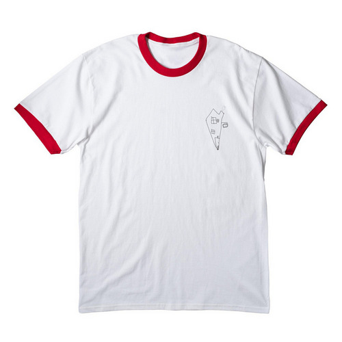 Hudson, a White/ Red Cotton Ringer Tee
